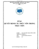 Bài tập nhóm: Quyết định cấu trúc vốn trong thực tiễn