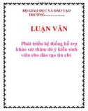 LUẬN VĂN: Phát triển hệ thống hỗ trợ khảo sát thăm dò ý kiến sinh viên cho đào tạo tín chỉ