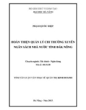 Tóm tắt Luận văn Thạc sĩ Quản trị kinh doanh: Hoàn thiện quản lý chi thường xuyên NSNN tỉnh Đắk Nông