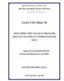 Luận văn Thạc sĩ Quản trị kinh doanh: Hoàn thiện công tác quản trị nguồn nhân lực tại công ty Cổ Phần Hàng Hải MACS