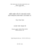 Luận văn Thạc sĩ Toán học: Điều kiện tối ưu cho bài toán quy hoạch toán học tựa khả vi