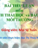 Bài tiểu luận môn Sinh thái học và bảo vệ môi trường: Giáo dục môi trường