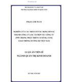 Luận án Tiến sĩ Quản trị kinh doanh: Nghiên cứu các nhân tố tác động đến sự thành công của dự án hợp tác công tư (PPP) trong phát triển cơ sở hạ tầng giao thông đường bộ Việt Nam