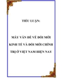 TIỂU LUẬN: MẤY VẤN ĐỀ VỀ ĐỔI MỚI KINH TẾ VÀ ĐỔI MỚI CHÍNH TRỊ Ở VIỆT NAM HIỆN NAY