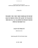 Luận văn Thạc sĩ: Tìm hiểu việc thực hiện nhóm quyền được bảo vệ trong Công ước quốc tế về quyền trẻ em của các gia đình người dân thành phố Hà Nội hiện nay