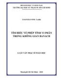 Luận văn Thạc sĩ Toán học: Phép tính vi phân trên không gian Banach