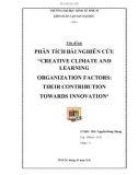 Đề tài: Phân tích bài nghiên cứu 'creative climate and learning organization factors: their contribution towards innovation'