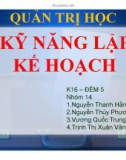 Tiểu luận: Kỹ năng lập kế hoạch