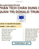 Tiểu luận: Phân tích chân dung nhà tích quản trị Donald Trump