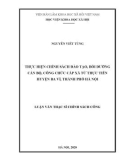 Luận văn Thạc sĩ Chính sách công: Thực hiện chính sách đào tạo, bồi dưỡng cán bộ, công chức cấp xã từ thực tiễn huyện Ba Vì, thành phố Hà Nội