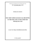 Luận văn Thạc sĩ Chính sách công: Thực hiện chính sách đào tạo, bồi dưỡng cán bộ công chức ở thị xã Điện Bàn, tỉnh Quảng Nam