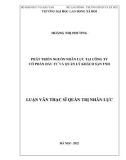 Luận văn Thạc sĩ Quản trị nhân lực: Phát triển nguồn nhân lực tại Công ty Cổ phần Đầu tư và Quản lý Khách sạn TNH