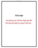 Tiểu luận Triết học: Ảnh hưởng của Triết học Phật giáo đến đời sống tinh thần của người Việt Nam