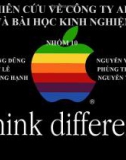 NGHIÊN CỨU VỀ CÔNG TY APPLE VÀ BÀI HỌC KINH NGHIỆM