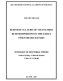 Summary of Doctoral thesis: Business culture of Vietnamese businesspersons in the early twentieth century