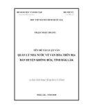 Luận văn Thạc sĩ Quản lý công: Quản lý nhà nước về văn hóa trên địa bàn huyện Krông Búk, tỉnh Đắk Lắk