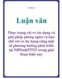 Luận văn: Thực trạng rủi ro tín dụng và giải pháp phòng ngừa và hạn chế rủi ro tín dụng cùng một số phương hướng phát triển tại NHNo&PTNT trong giai đoạn hiện nay