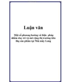 Luận văn: Một số phương hướng và biện pháp nhằm duy trì và mở rộng thị trường tiêu thụ sản phẩm tại Nhà máy Long