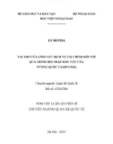 Tóm tắt Luận án Tiến sĩ: Vai trò của lĩnh vực dịch vụ tài chính đối với quá trình hội nhập khu vực của Vương Quốc Campuchia