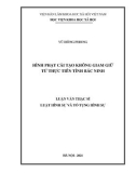 Luận văn Thạc sĩ Luật Hình sự và Tố tụng hình sự: Hình phạt cải tạo không giam giữ từ thực tiễn tỉnh Bắc Ninh