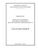 Luận văn Thạc sĩ Kinh tế: Những yếu tố tác động đến quyết định lựa chọn cơ sở y tế trong việc chăm sóc sức khỏe sinh sản phụ nữ