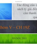 Tiểu luận: Tác động của chính sách tỷ giá đến cán cân thanh toán quốc tế