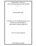 Luận văn Thạc sĩ Kinh tế: Tác động của tỷ giá hối đoái tới cán cân thương mại - Trường hợp của Việt Nam kể từ khi gia nhập WTO