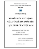 Luận văn Thạc sĩ Kinh tế: Nghiên cứu tác động của tỷ giá hối đoái đến lạm phát ở Việt Nam