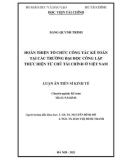 Luận án Tiến sĩ Kinh tế: Hoàn thiện tổ chức công tác kế toán tại các trường đại học công lập thực hiện tự chủ tài chính ở Việt Nam