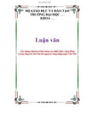 Luận văn: Xây dựng chương trình nâng cao nhận thức cộng đồng trong công tác bảo tồn tài nguyên rừng nhập mặn Cần Giờ