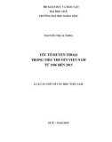 Luận án Tiến sĩ Văn học Việt Nam: Yếu tố huyền thoại trong tiểu thuyết Việt Nam từ 1986 đến 2015