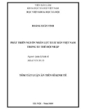 Tóm tắt luận án Tiến sĩ Kinh tế: Phát triển nguồn nhân lực xuất bản Việt Nam trong xu thế hội nhập