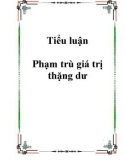 Tiểu luận Phạm trù giá trị thặng dư