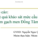 Báo cáo kết quả sản phẩm gạch men