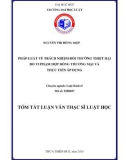 Tóm tắt Luận văn Thạc sĩ Luật học: Pháp luật về trách nhiệm bồi thường thiệt hại do vi phạm hợp đồng thương mại và thực tiễn áp dụng