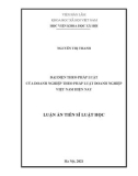 Luận án Tiến sĩ Luật học: Đại diện theo pháp luật của doanh nghiệp theo pháp luật doanh nghiệp Việt Nam hiện nay