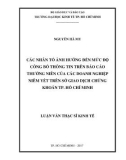 Luận văn Thạc sĩ Kinh tế: Các nhân tố ảnh hưởng đến mức độ công bố thông tin trên báo cáo thường niên của các doanh nghiệp niêm yết trên Sở giao dịch chứng khoán Tp. Hồ Chí Minh