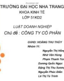 Thuyết trình nhóm đề tài : CÔNG TY CỔ PHẦN