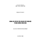 Luận án Tiến sĩ Tâm lí học: Năng lực chỉ huy của cán bộ cấp phân đội ở Binh chủng Công binh