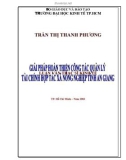 Luận văn Thạc sĩ Kinh tế: Giải pháp hoàn thiện công tác quản lý tài chính hợp tác xã nông nghiệp tỉnh An Giang