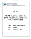 Tiểu luận: Chính sách tài khóa và tăng trưởng: bằng chứng từ các nước OECD