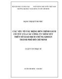 Luận văn Thạc sĩ Tài chính ngân hàng: Các yếu tố tác động đến chính sách cổ tức của các công ty niên yết trên Sở giao dịch chứng khoán thành phố Hồ Chí Minh