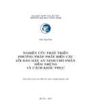 Tóm tắt Luận án Tiến sĩ: Nghiên cứu phát triển phương pháp phát hiện các lỗi bảo mật an ninh cho phần mềm nhúng và cách khắc phục