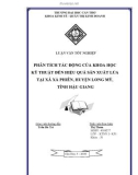 Luận văn: PHÂN TÍCH TÁC ĐỘNG CỦA KHOA HỌC KỸ THUẬT ĐẾN HIỆU QUẢ SẢN XUẤT LÚA TẠI XÃ XÀ PHIÊN, HUYỆN LONG MỸ, TỈNH HẬU GIANG