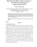 Tóm tắt luận văn Thạc sĩ: Phát triển sản phẩm và dịch vụ thông tin - thư viện tại Trường Đại học Ngoại thương Hà Nội