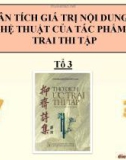 Thảo luận nhóm: Bài giảng Phân tích giá trị nội dung và nghệ thuật của tác phẩm Ức trai thi tập