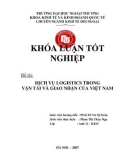 Khóa luận tốt nghiệp: Dịch vụ Logistics trong vận tải và giao nhận của Việt Nam