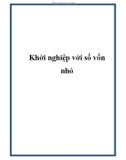 Khởi nghiệp với số vốn nhỏ