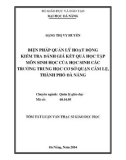 Tóm tắt luận văn Thạc sĩ Giáo dục học: Biện pháp quản lý hoạt động kiểm tra đánh giá kết quả học tập môn Sinh học của học sinh các trường Trung học cơ sở quận Cẩm Lệ, thành phố Đà Nẵng