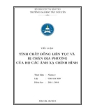 Bài tiểu luận: Tính chất đồng liên tục và bị chặn địa phương của họ các ánh xạ chỉnh hình